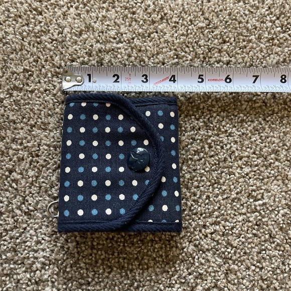 American Eagle Y2k Preppy Trifold Wallet Card Holder Snap Zip Polkadot 00s Vtg - Picture 9 of 10